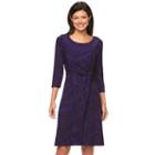 Women's Dana Buchman Printed Knot-front Dress, Size: Medium, Purple