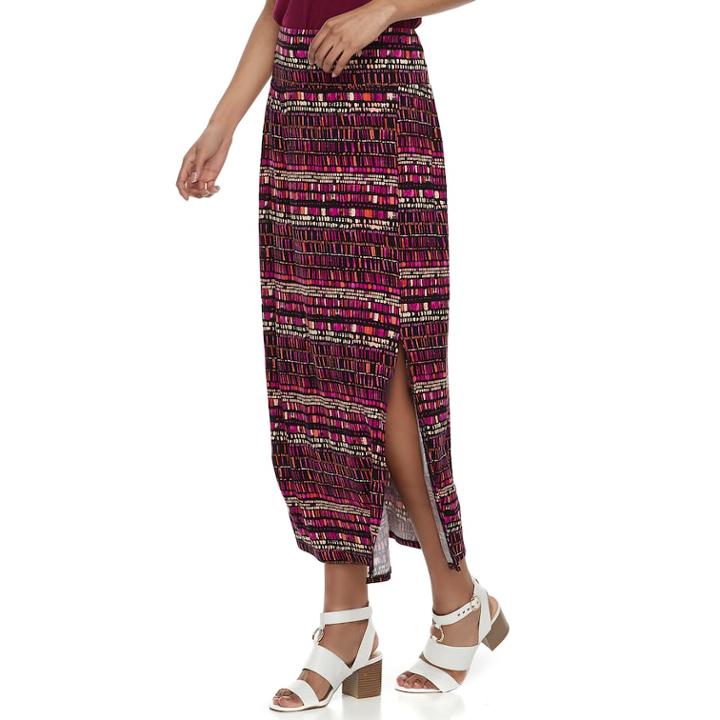 Women's Apt. 9&reg; Tummy Control Maxi Skirt, Size: Large, Dark Pink