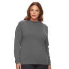 Plus Size Napa Valley Mockneck Sweater, Women's, Size: 1xl, Grey (charcoal)