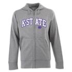 Men's Kansas State Wildcats Signature Zip Front Fleece Hoodie, Size: Xl, Grey