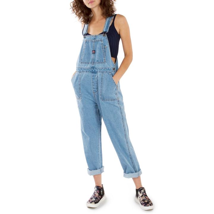 Juniors' Unionbay Siouxsie Boyfriend Denim Overalls, Teens, Size: Large, Orange