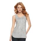 Women's' Apt. 9&reg; Strappy Graphic Tank, Size: Small, Med Grey