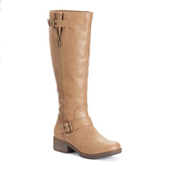 So&reg; Women's Harness Riding Boots, Girl's, Size: Medium (6), Beig/green (beig/khaki)