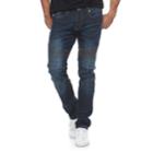 Men's Rawx Slim-fit Embossed Moto Jeans, Size: 34, Blue
