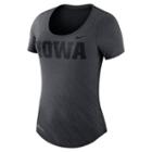 Women's Nike Iowa Hawkeyes Dri-fit Scoopneck Tee, Size: Medium, Black