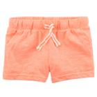 Toddler Girl Carter's Slubbed Drawstring Shorts, Size: 4t, Orange