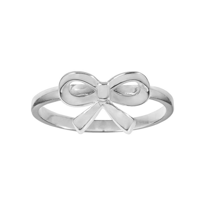 Sterling Silver Bow Ring, Women's, Size: 8, Grey
