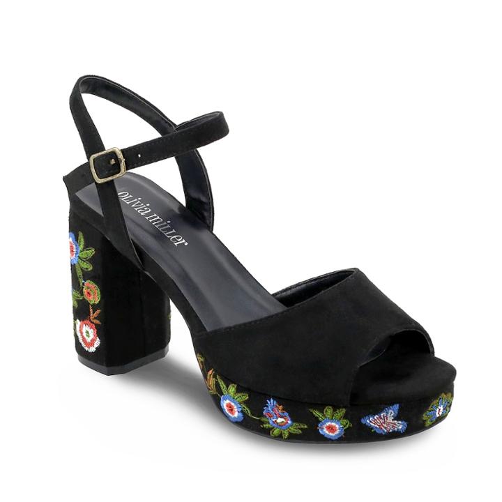 Olivia Miller Astoria Women's Platform High Heel Sandals, Size: 6, Black