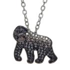 Animal Planet Sterling Silver Crystal Silverback Gorilla Pendant, Women's, Size: 18, Grey