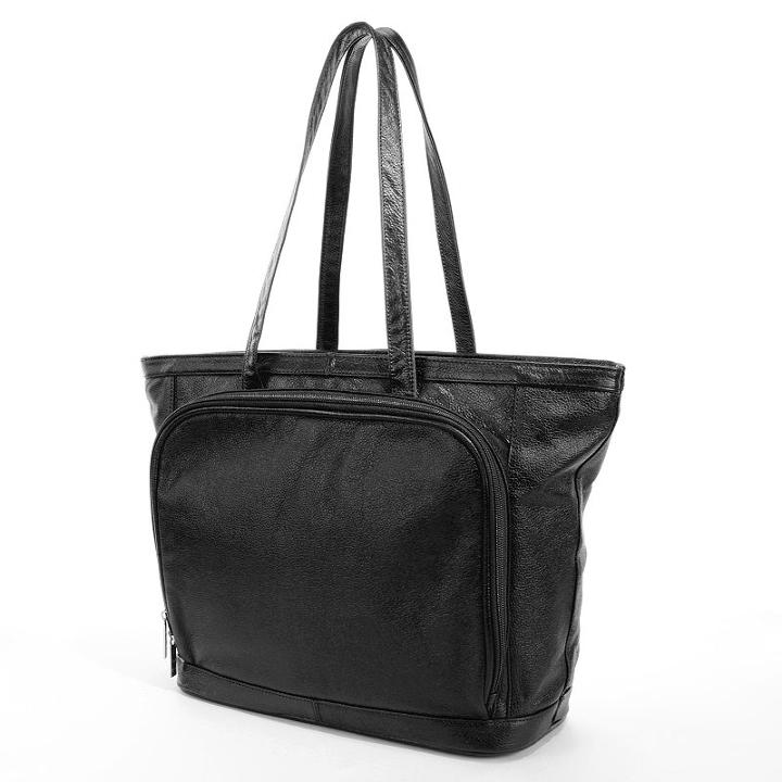 Amerileather Cosmopolitan Leather Tote, Women's, Black