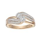 Always Yours 14k Gold Plated 1/4 Carat T.w. Diamond Flower Twist Engagement Ring, Women's, Size: 8, White