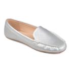 Journee Collection Halsey Women's Moccasins, Size: Medium (7.5), Silver