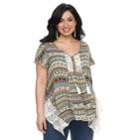 Plus Size World Unity Crochet Flutter Sleeve Top, Women's, Size: 0x, Orange