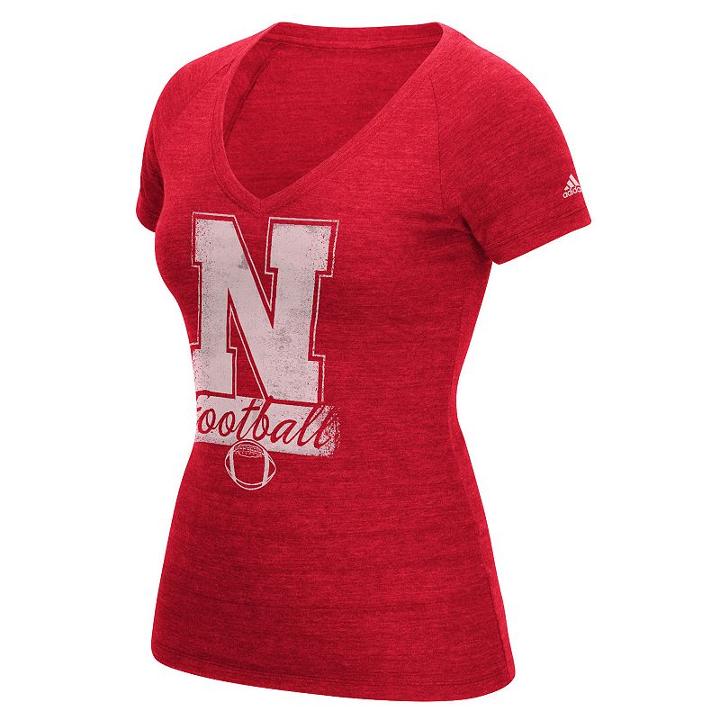 Women's Adidas Nebraska Cornhuskers Football Tee, Size: Xl, Red