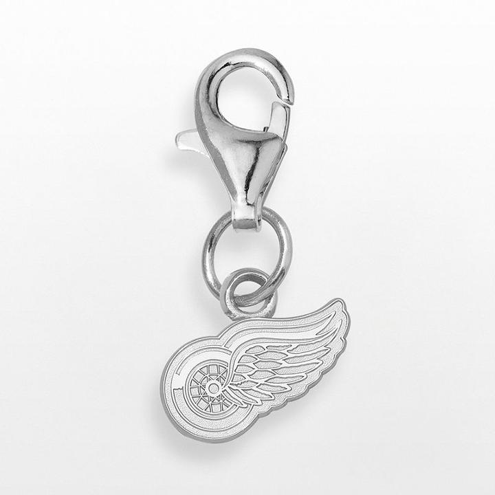 Logoart Detroit Red Wings Sterling Silver Logo Charm, Women's, Grey