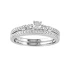 Diamond Engagement Ring Set In 10k White Gold (1/3 Ct. T.w.), Women's, Size: 8