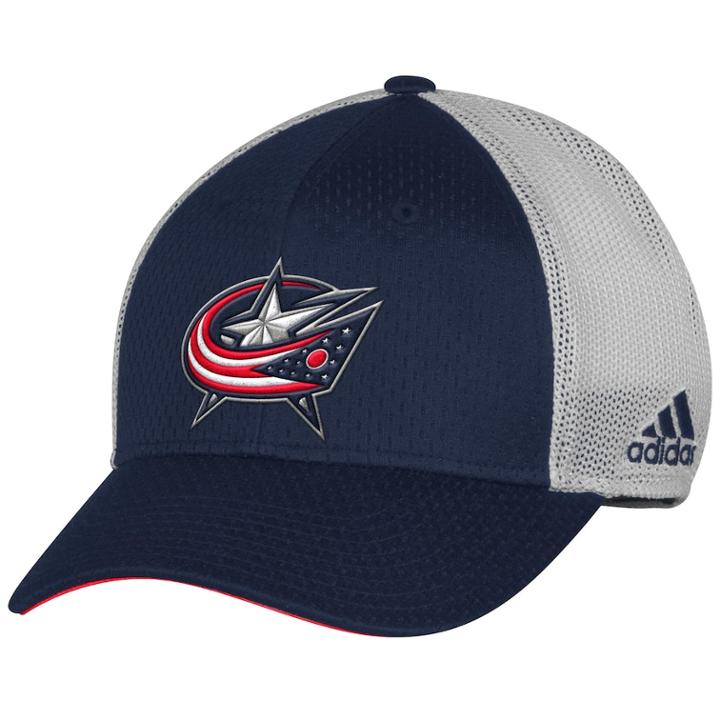 Adult Adidas Columbus Blue Jackets Mesh-back Structured Flex-fit Cap, Men's, Size: S/m, Multicolor