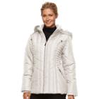 Women's D.e.t.a.i.l.s Hooded Smocked Puffer Jacket, Size: Large, Med Beige