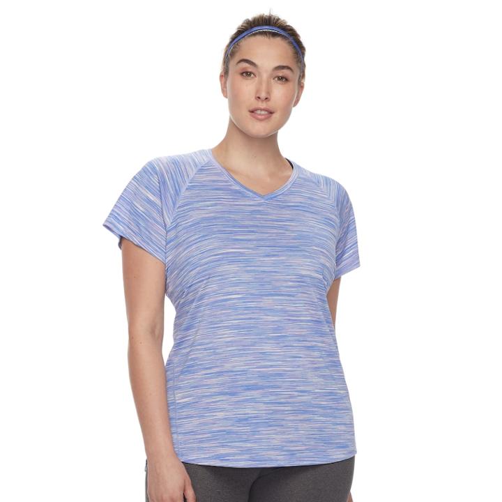 Plus Size Tek Gear&reg; Space-dyed Performance Base Layer Tee, Women's, Size: 3xl, Med Blue