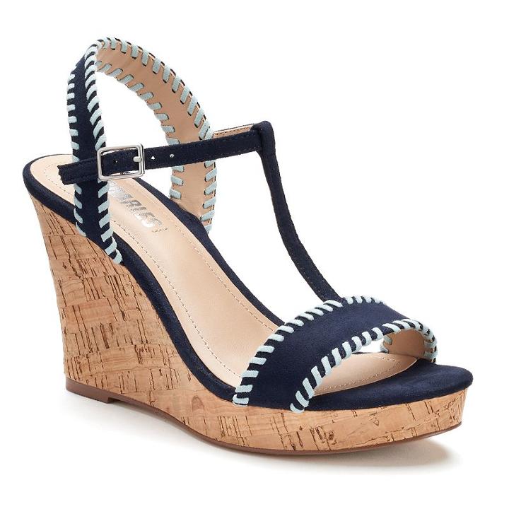 Style Charles By Charles David Layla Women's Wedge Sandals, Girl's, Size: Medium (7.5), Blue (navy)