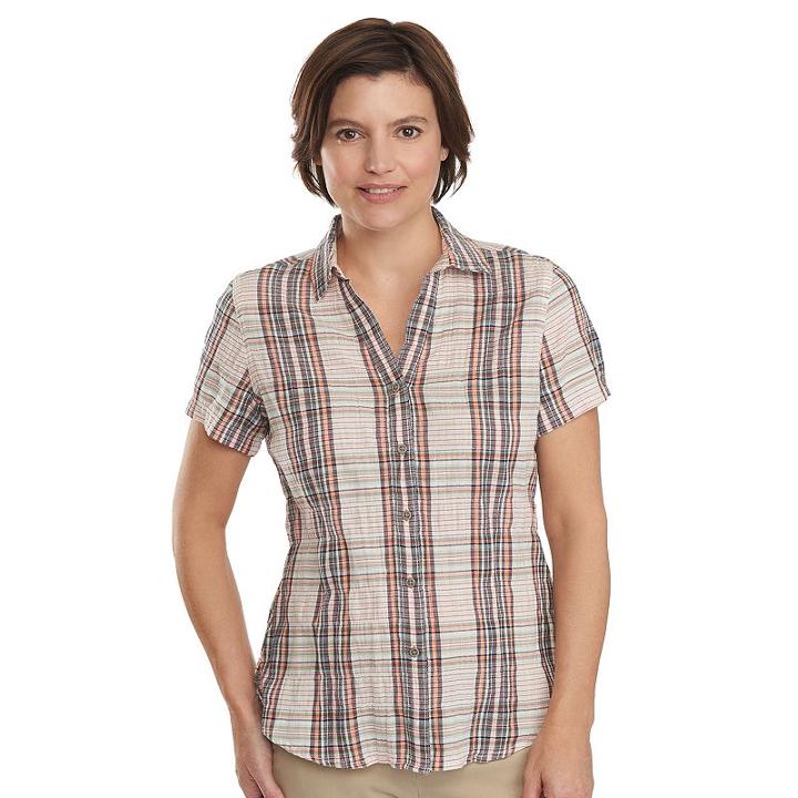 Women's Woolrich Carrabelle Plaid Button-down Shirt, Size: Small, Natural