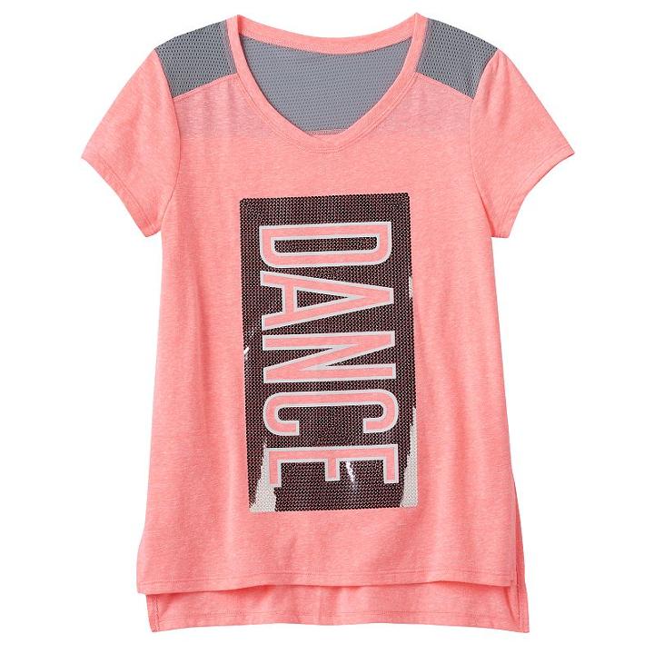Girls 7-16 & Plus Size So&reg; Blocked Mesh Tee, Size: 10, Brt Pink