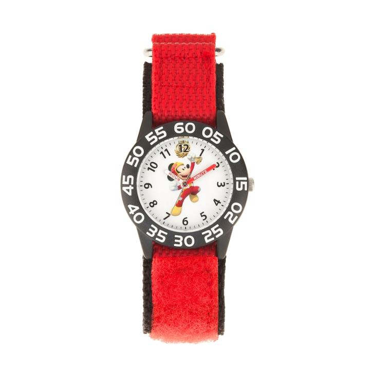 Disney's Mickey Mouse Roadster Racer Time Teacher Watch, Boy's, Size: Medium, Red