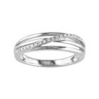 Sterling Silver Diamond Accent Crisscross Ring, Women's, Size: 6, White