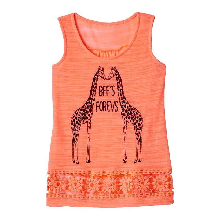 Girls 7-16 Miss Chievous Crochet Hem Slubbed Tank, Girl's, Size: Large, Brt Orange
