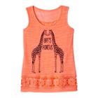 Girls 7-16 Miss Chievous Crochet Hem Slubbed Tank, Girl's, Size: Large, Brt Orange