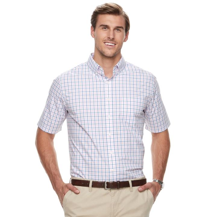 Big & Tall Croft & Barrow&reg; Regular-fit Easy-care Button-down Shirt, Men's, Size: Xl Tall, Med Pink