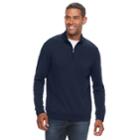 Men's Croft & Barrow&reg; Classic-fit Easy-care Interlock Quarter-zip Pullover, Size: Medium, Dark Blue