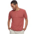 Men's Sonoma Goods For Life&trade; Short-sleeve Supersoft Henley, Size: Medium, Drk Orange