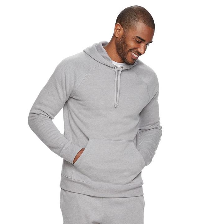 Men's Tek Gear&reg; Pullover Fleece Hoodie, Size: Medium, Light Grey