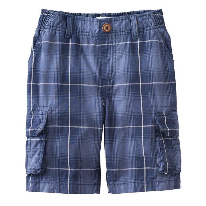 Boys 4-7x Sonoma Goods For Life&trade; Plaid Cargo Shorts, Boy's, Size: 6, Dark Blue