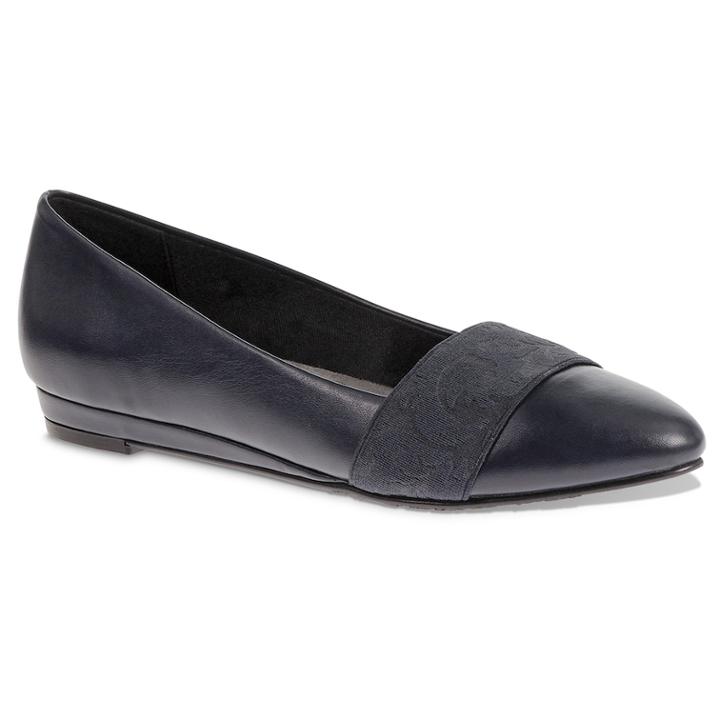 Soft Style By Hush Puppies Dona Women's Fleur De Lis Skimmer Flats, Size: Medium (7), Blue (navy)