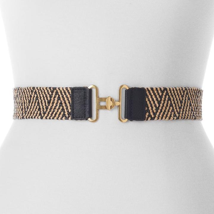 Women's Apt. 9&reg; Stretchy Straw Zizag Interlock Belt, Size: M-l, Oxford