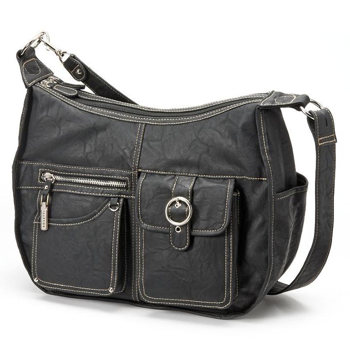 Rosetti Riveting Seams Convertible Hobo Bag, Women's, Black