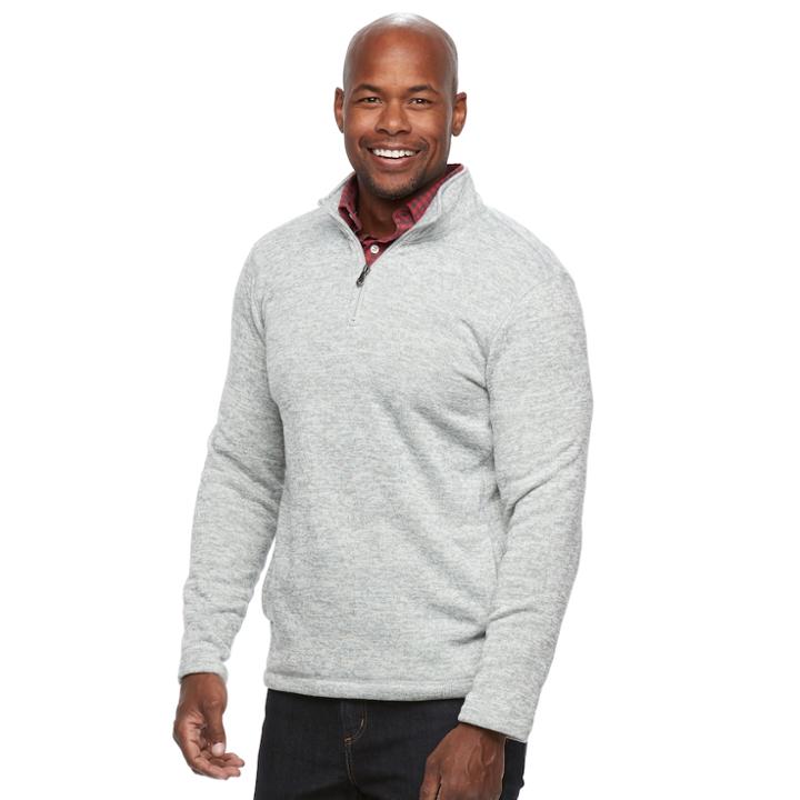 Men's Croft & Barrow&reg; Classic-fit Outdoor Fleece Sweater, Size: Medium, Med Grey