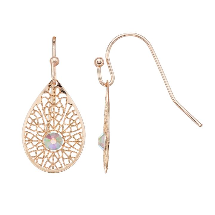 Lc Lauren Conrad Filigree Tear Drop Earrings, Women's, Light Red