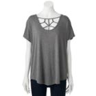 Juniors' Pink Rose Strappy Short Sleeve Top, Girl's, Size: Small, Grey Other