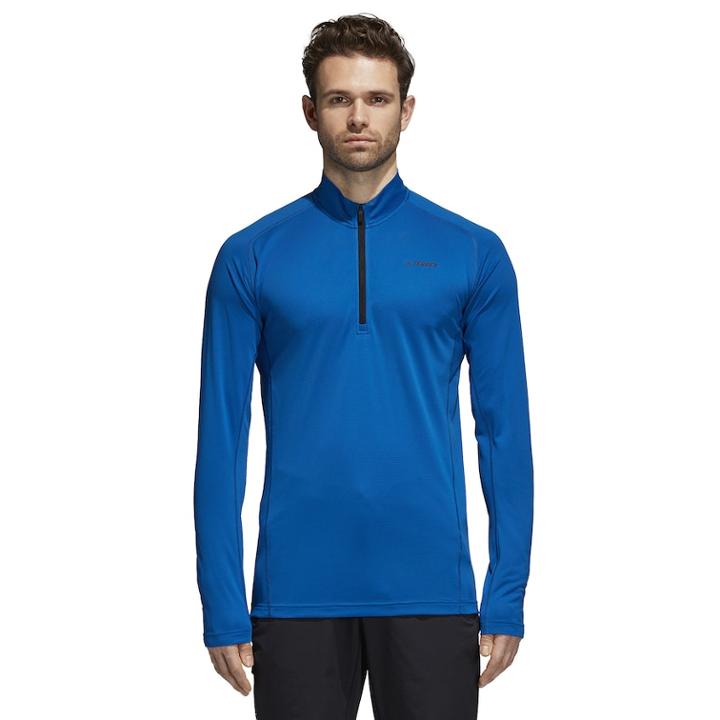 Men's Adidas Outdoor Terrex Tracerocker Climalite Half-zip Pullover, Size: Medium, Med Blue