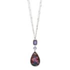 Dana Buchman Simulated Abalone Teardrop Pendant Necklace, Women's, Purple