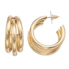 Jennifer Lopez Nickel Free Layered Hoop Earrings, Women's, Gold