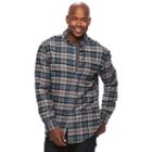 Men's Croft & Barrow&reg; True Comfort Plaid Classic-fit Flannel Button-down Shirt, Size: Medium, Dark Grey