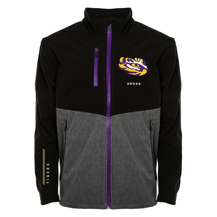 Men's Franchise Club Lsu Tigers Fusion Softshell Jacket, Size: Xl, Black