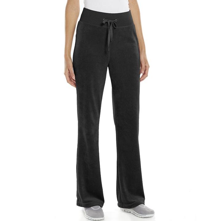 Women's Tek Gear&reg; Fit & Flare Velour Lounge Pants, Size: Small, Black