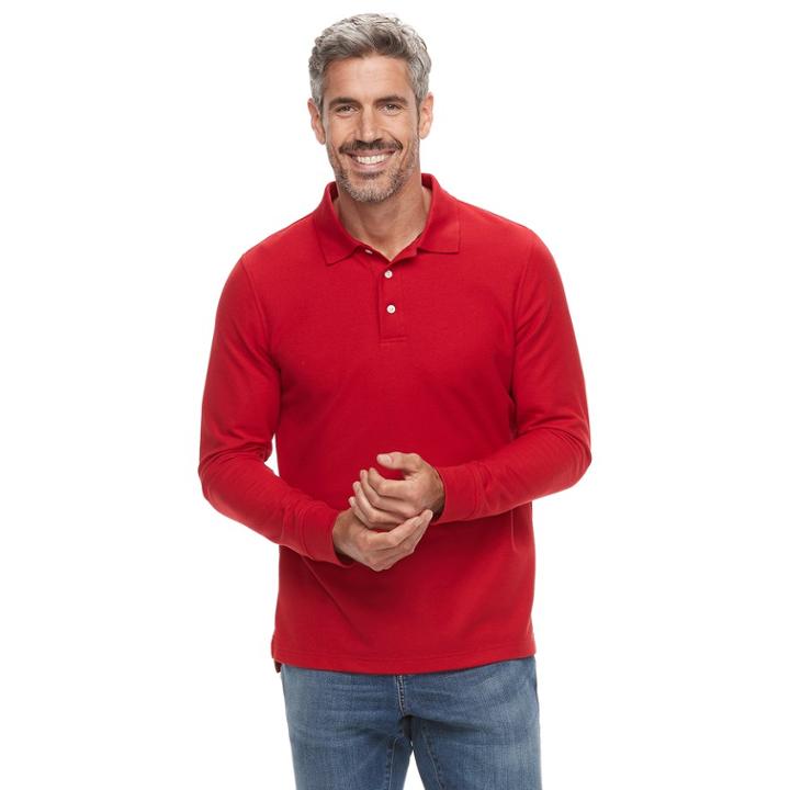 Men's Croft & Barrow&reg; Classic-fit Easy-care Pique Polo, Size: Xxl, Med Red