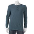 Men's Sonoma Goods For Life&trade; Classic-fit Garment-dyed Slubbed Henley, Size: Large, Med Blue