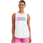 Women's Champion Authentic Wash Muscle Graphic Tee, Size: Large, White